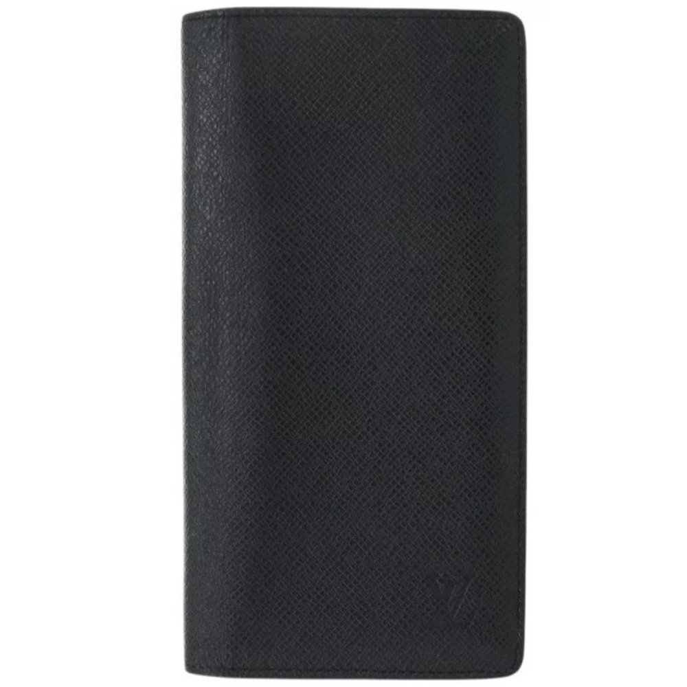 Louis Vuitton Portefeuille Plaza Taiga leather Noir Black long wallet black LV